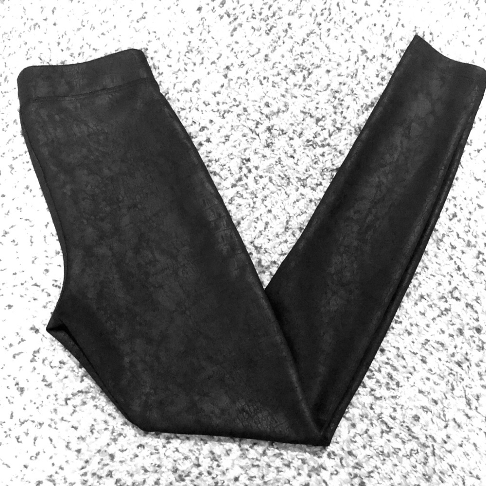 Express Snake Skin Print Faux Leather Leggings
